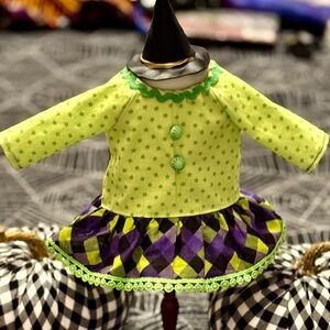 Green and Purple Witch Costume for Dolls